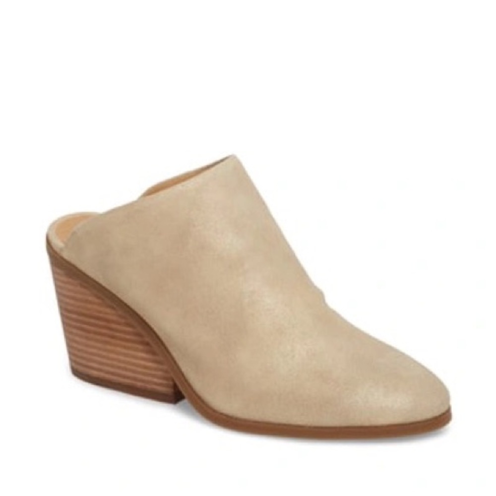 Lucky Brand Tan Mules with Wooden Heel